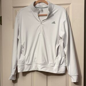 Adidas White Quarter-Zip Sweatshirt